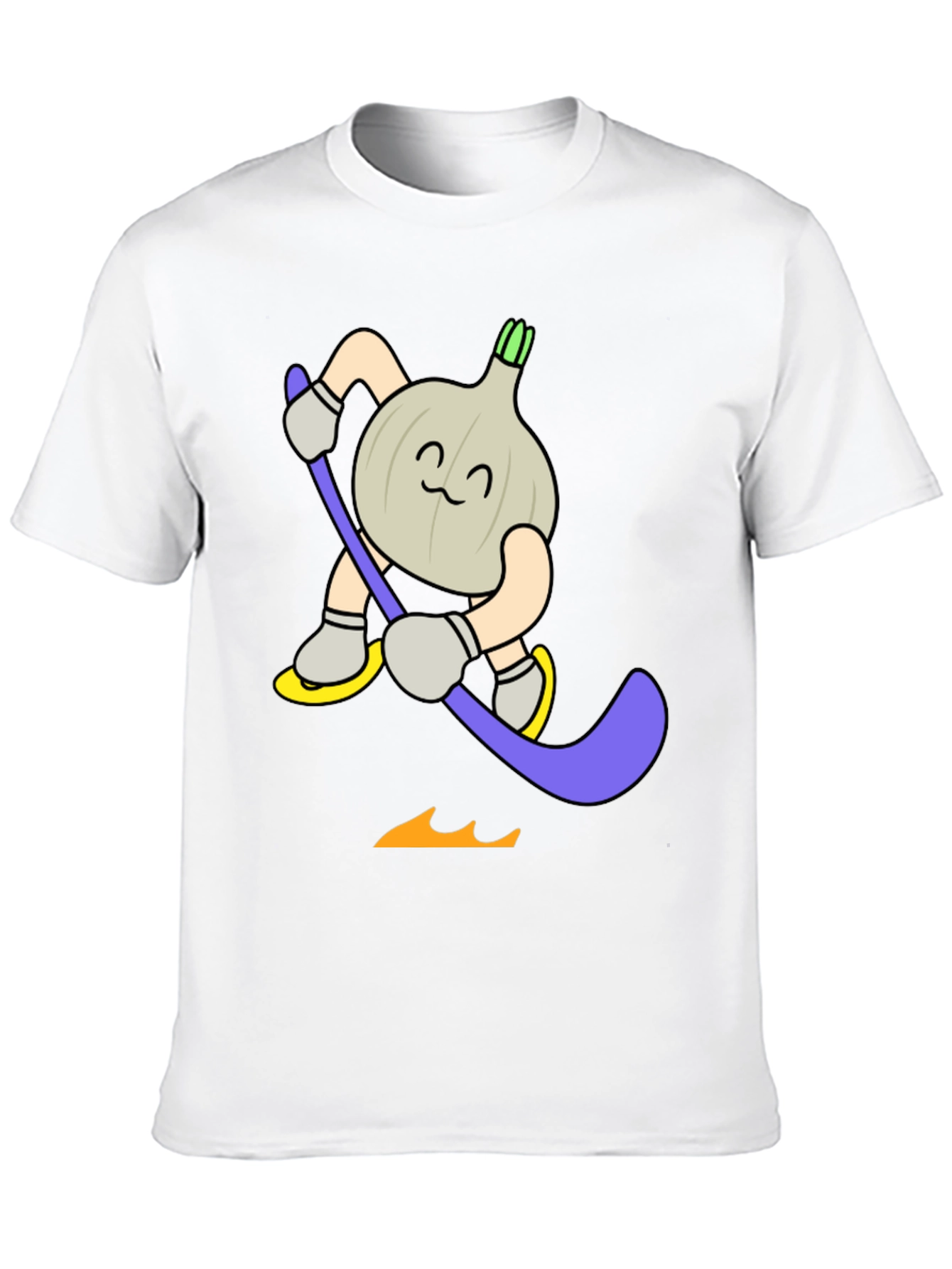 Funny Cartoon Garlic Hockey Player T-Shirt