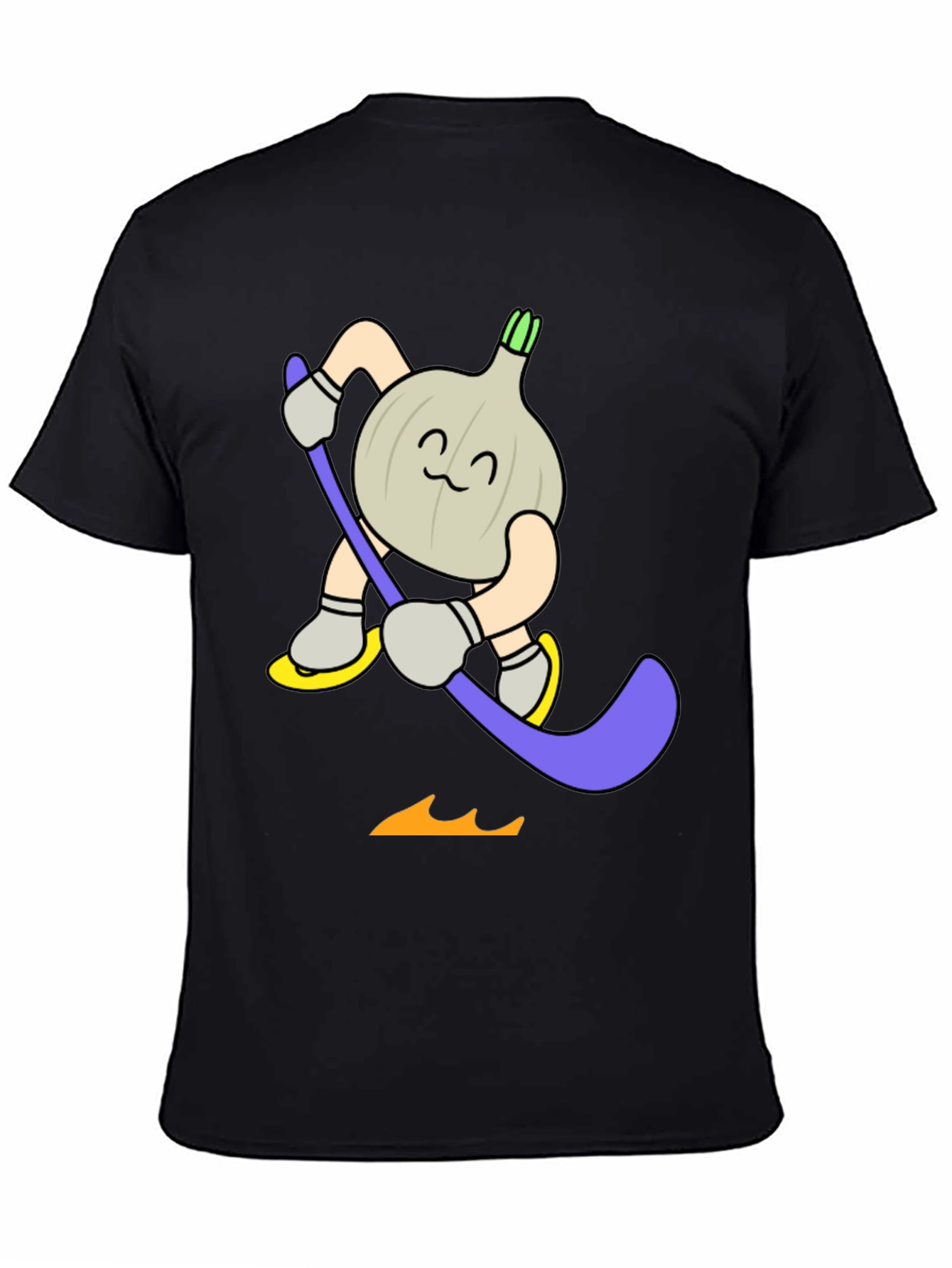 Funny Cartoon Garlic Hockey Player T-Shirt