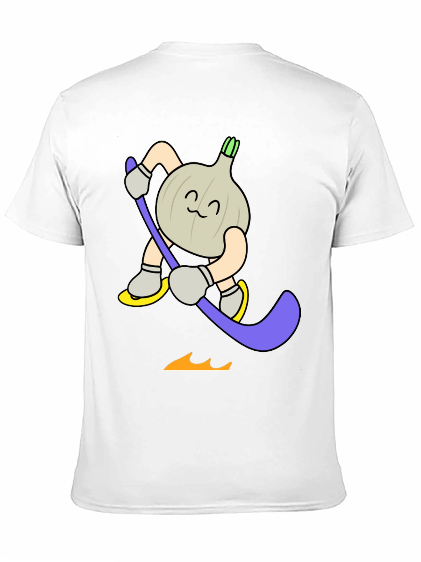 Funny Cartoon Garlic Hockey Player T-Shirt