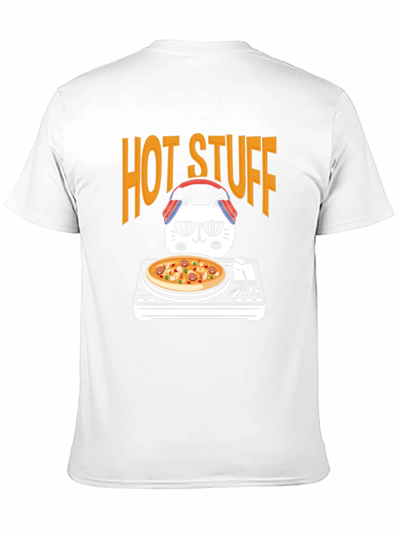 Hot Stuff DJ Cat Pizza T-Shirt