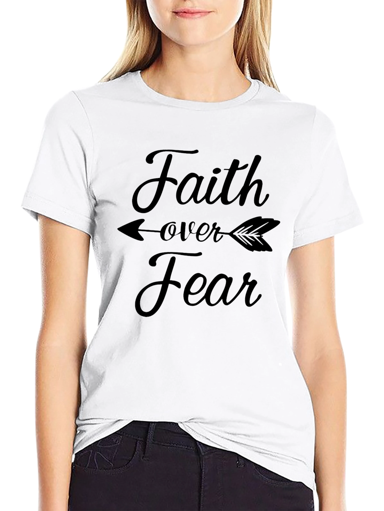 Faith Over Fear Graphic Tee - Inspirational Black T-Shirt