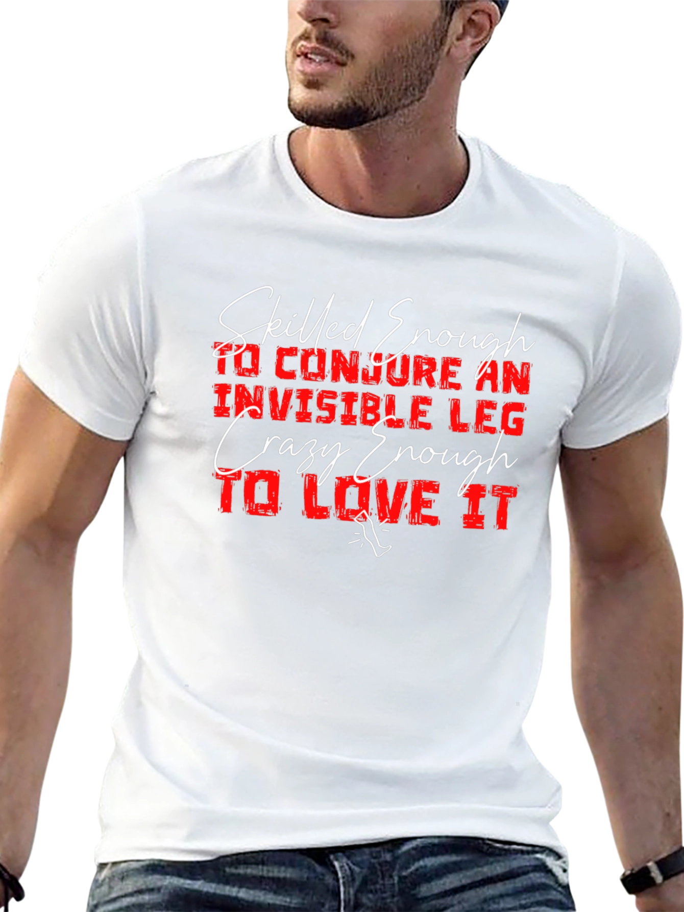 Invisible Leg Graphic T-Shirt