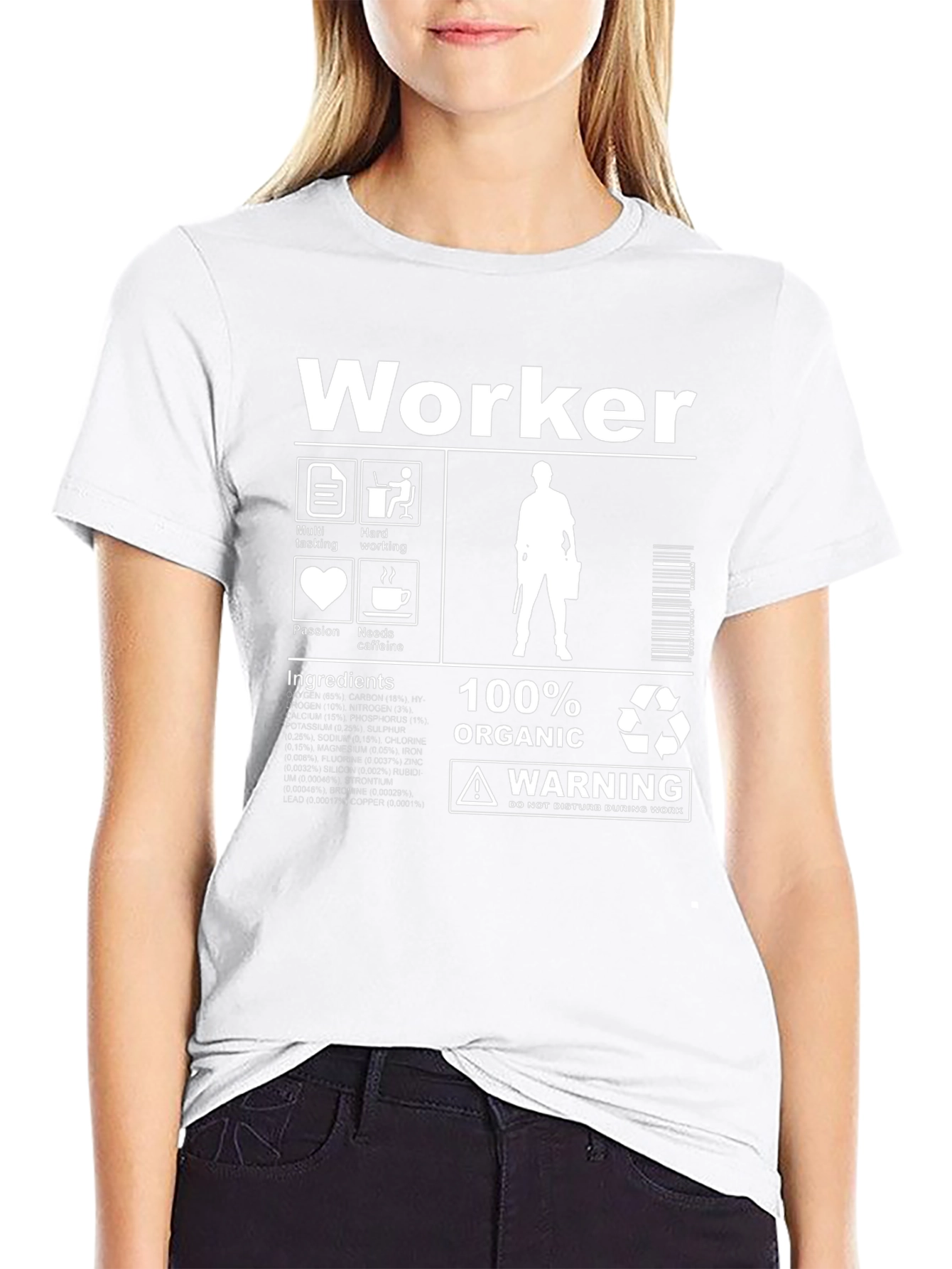 Worker 100% Organic Black Graphic Tee