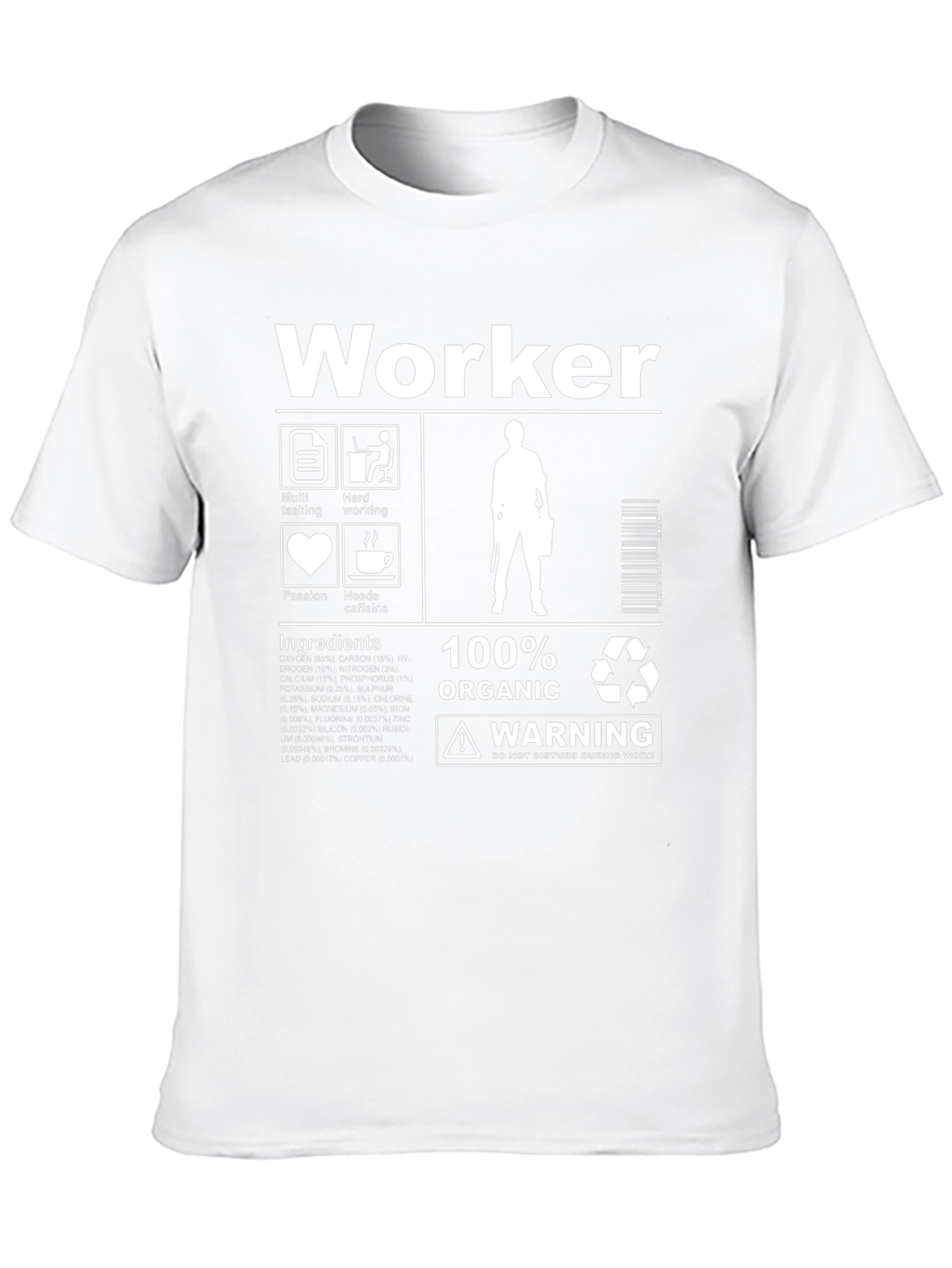 Worker 100% Organic Black Graphic Tee