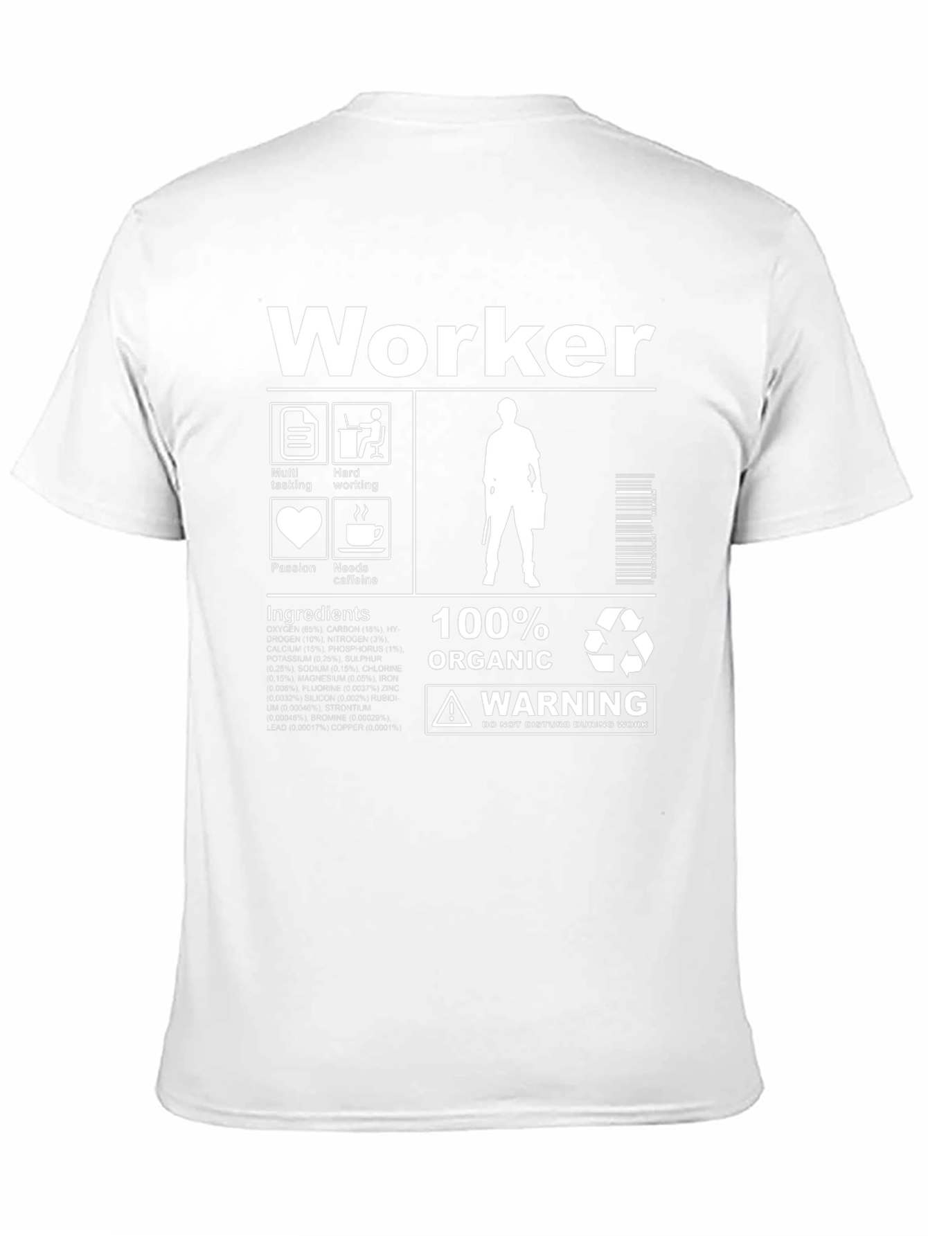 Worker 100% Organic Black Graphic Tee