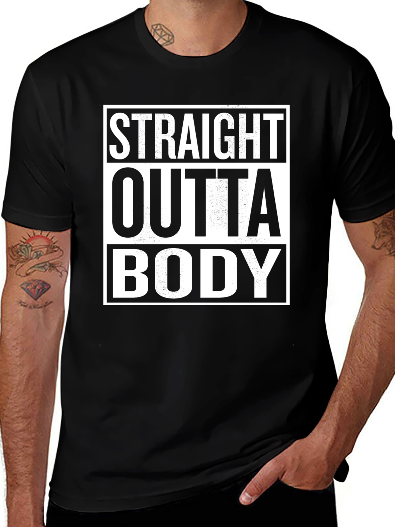 Straight Outta Body Black Graphic Tee