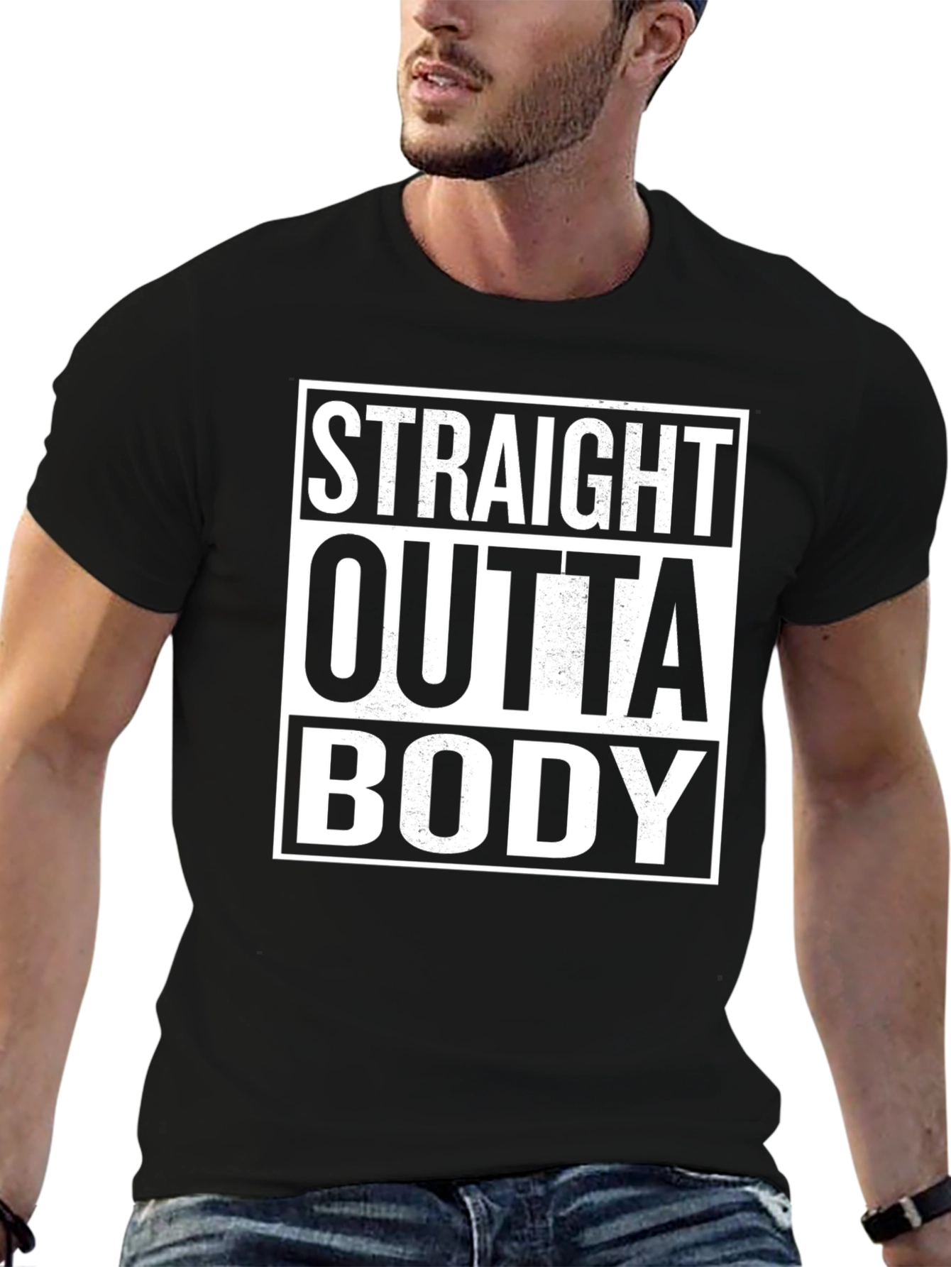 Straight Outta Body Black Graphic Tee
