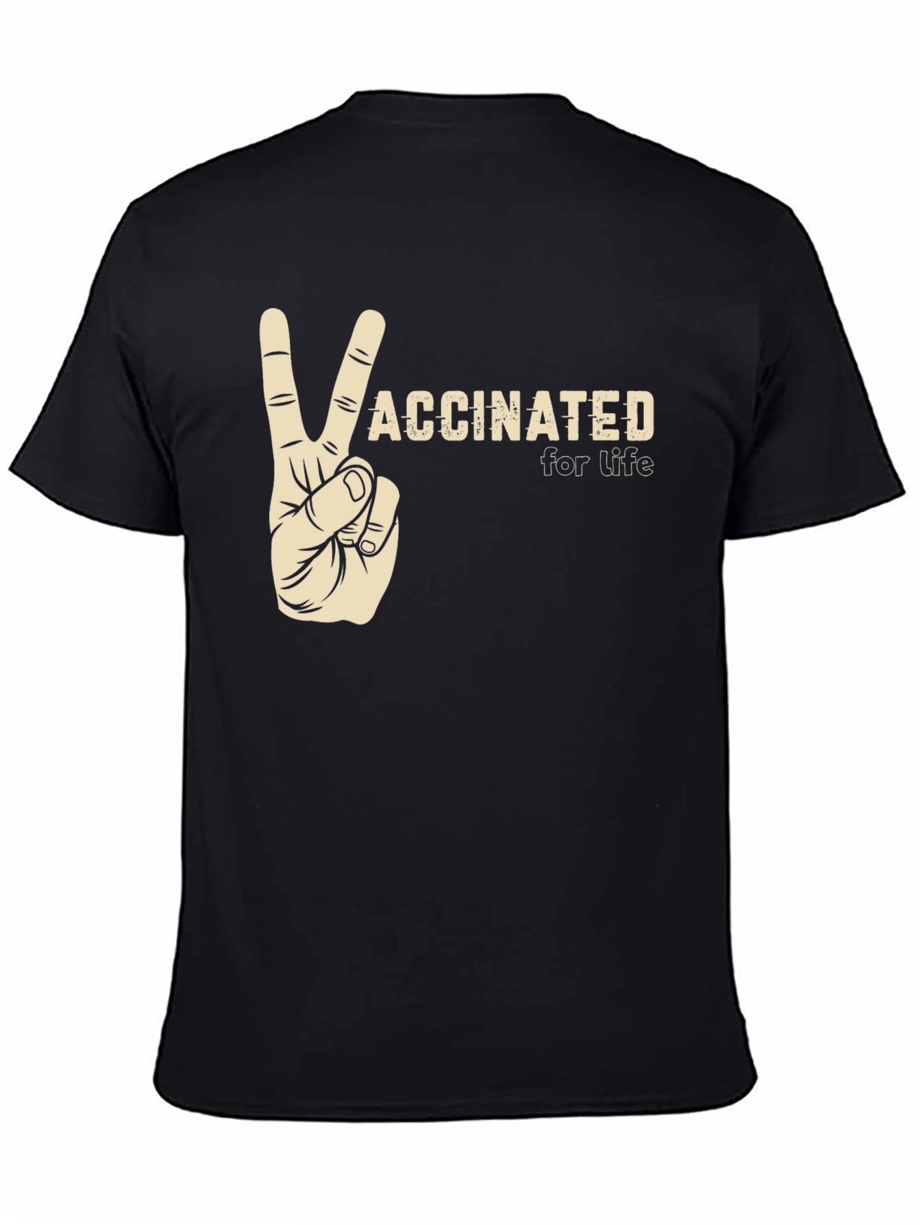 Vaccinated for Life T-Shirt Peace Sign Tee