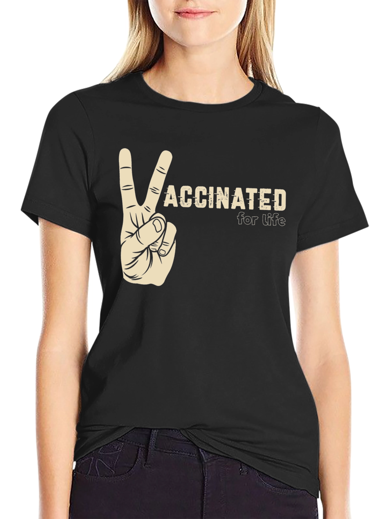 Vaccinated for Life T-Shirt Peace Sign Tee