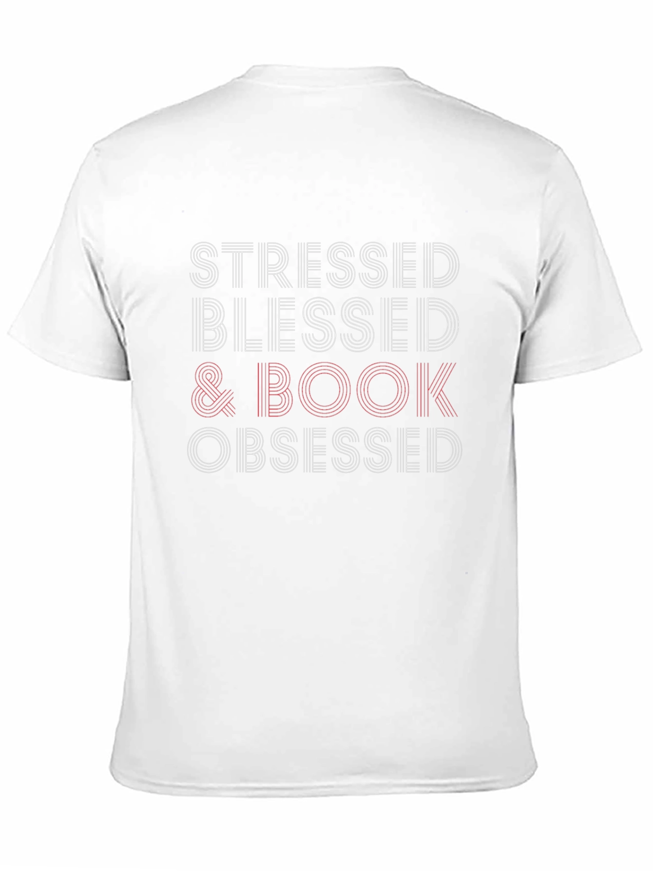 Stressed Blessed Book Obsessed Black T-Shirt