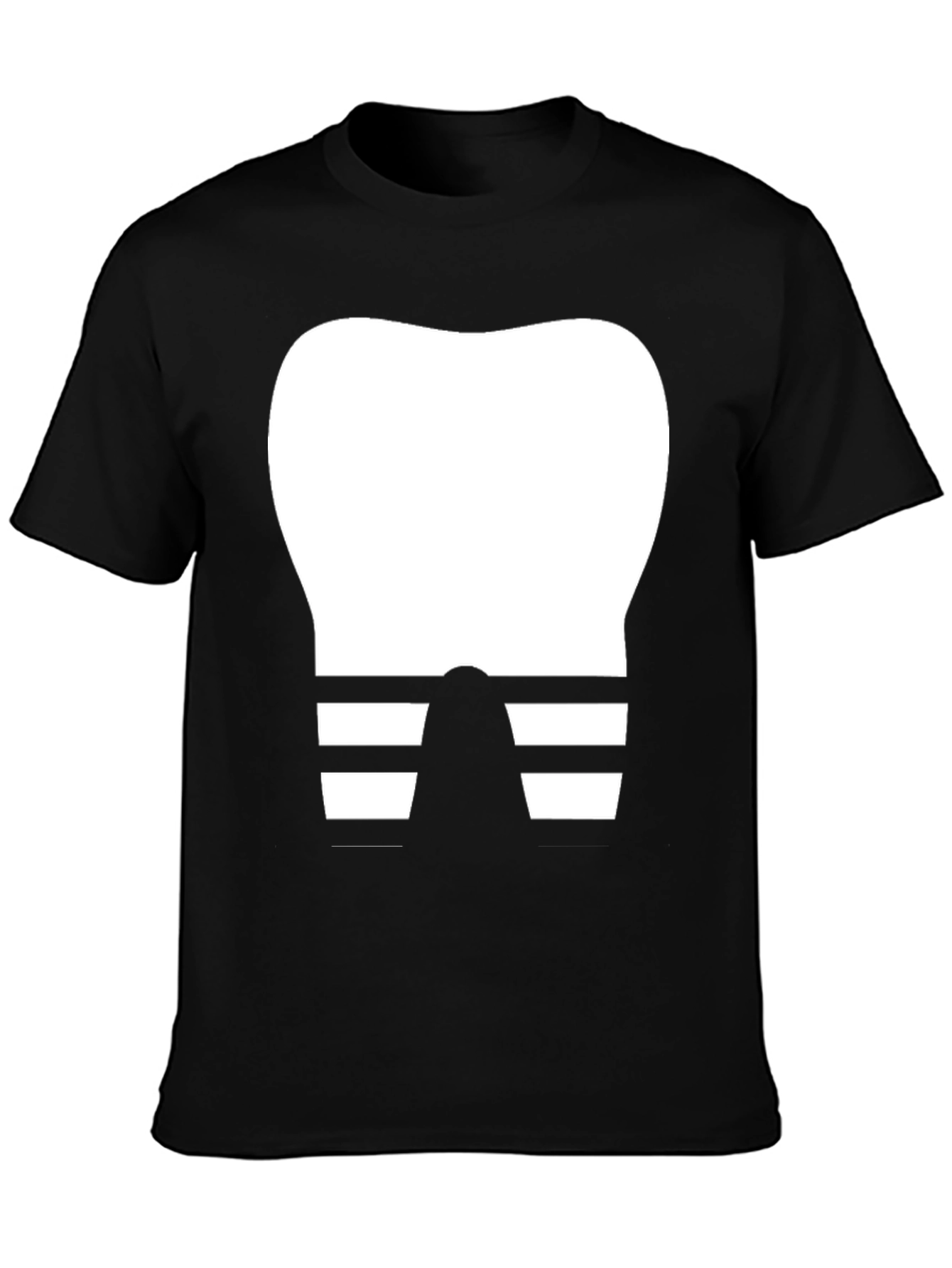 Funny Dentist Tooth T-Shirt Black Cotton Tee