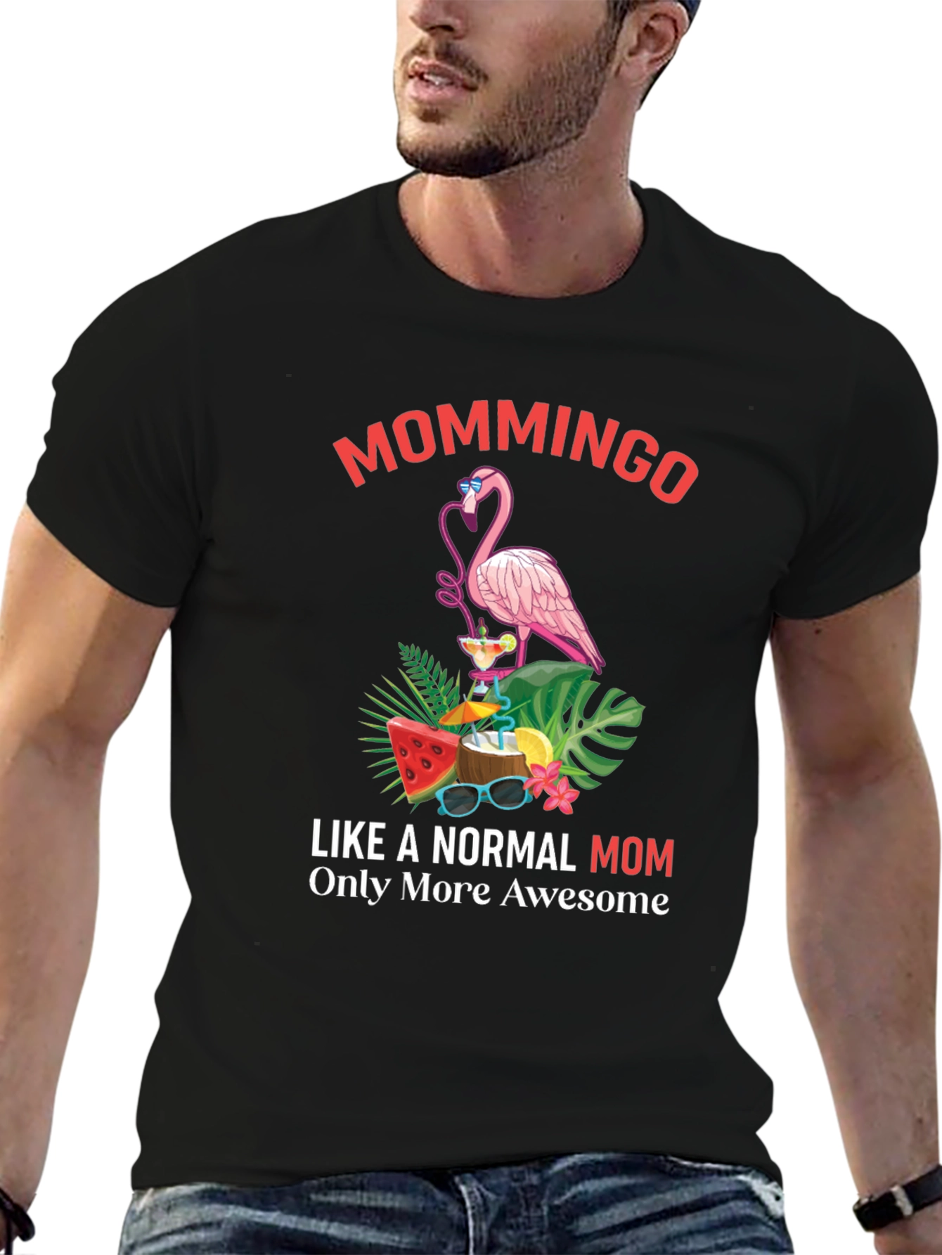 Mommingo T-Shirt - Tropical Flamingo Mom Tee