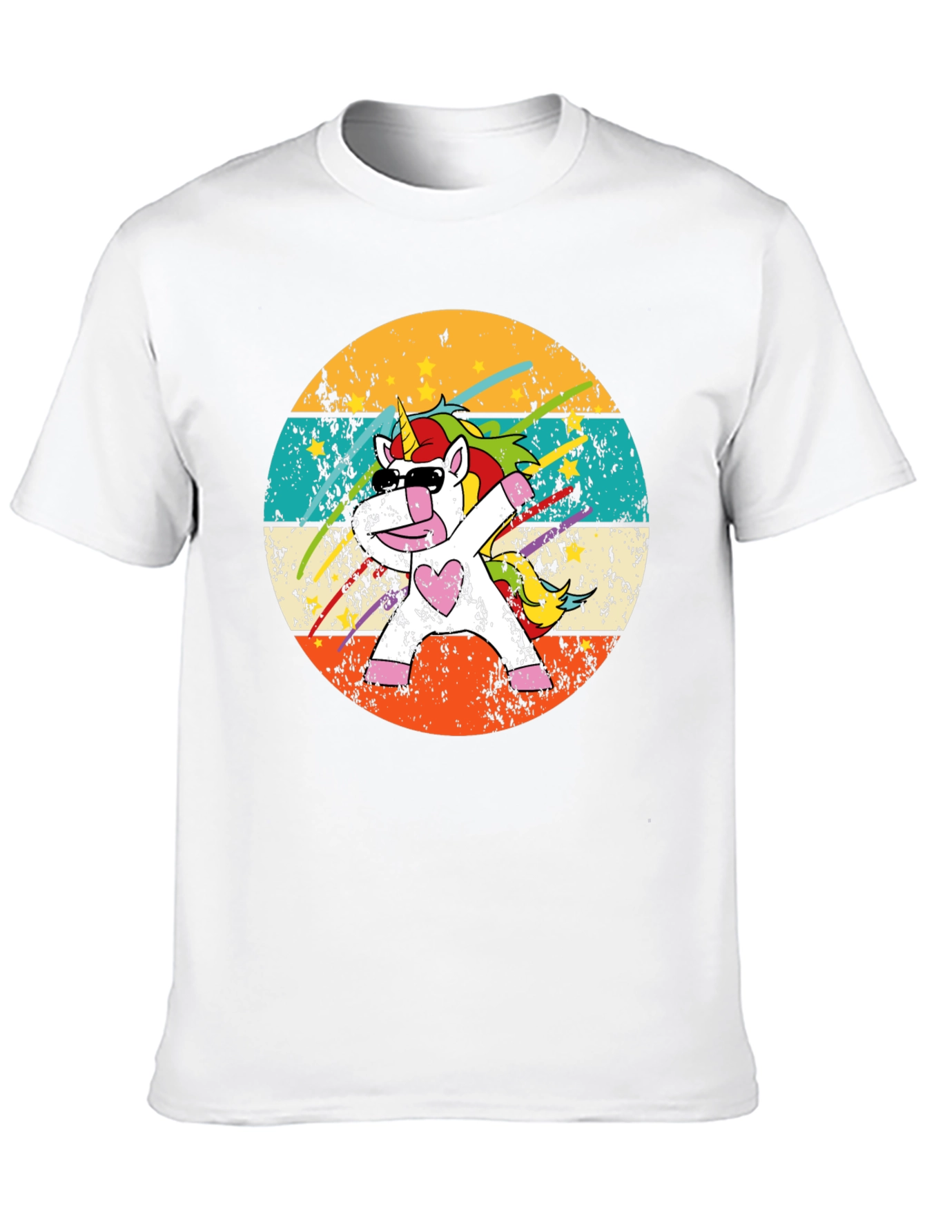 Dabbing Unicorn Retro T-Shirt