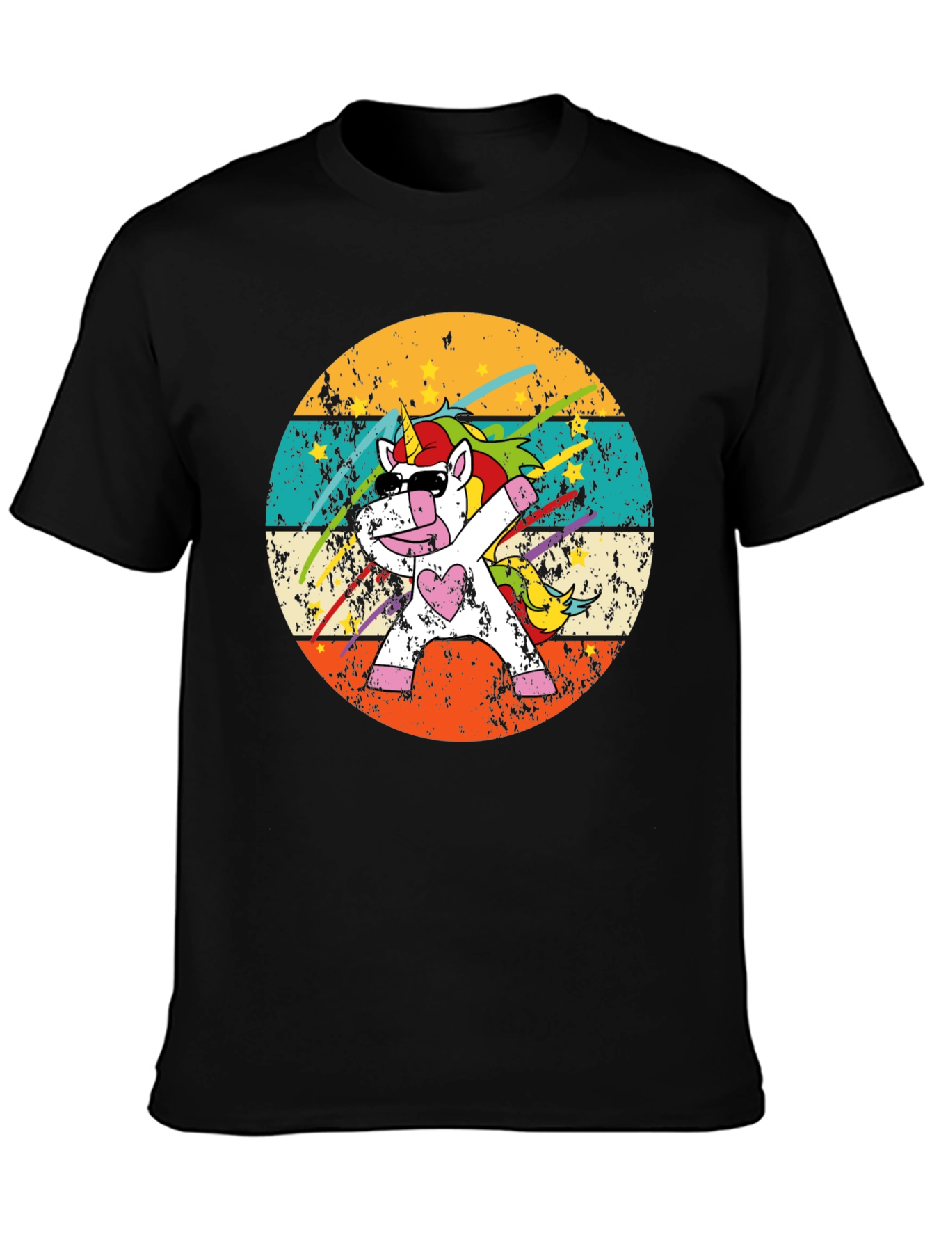 Dabbing Unicorn Retro T-Shirt