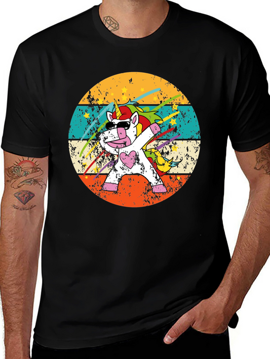 Dabbing Unicorn Retro T-Shirt