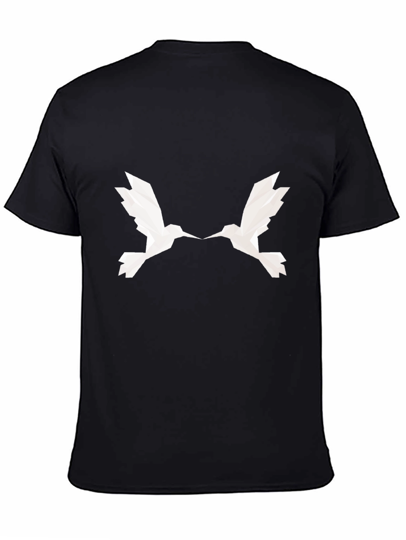 Geometric Birds Black T-Shirt