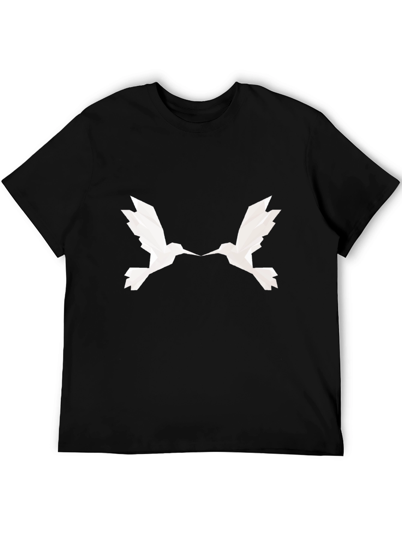 Geometric Birds Black T-Shirt
