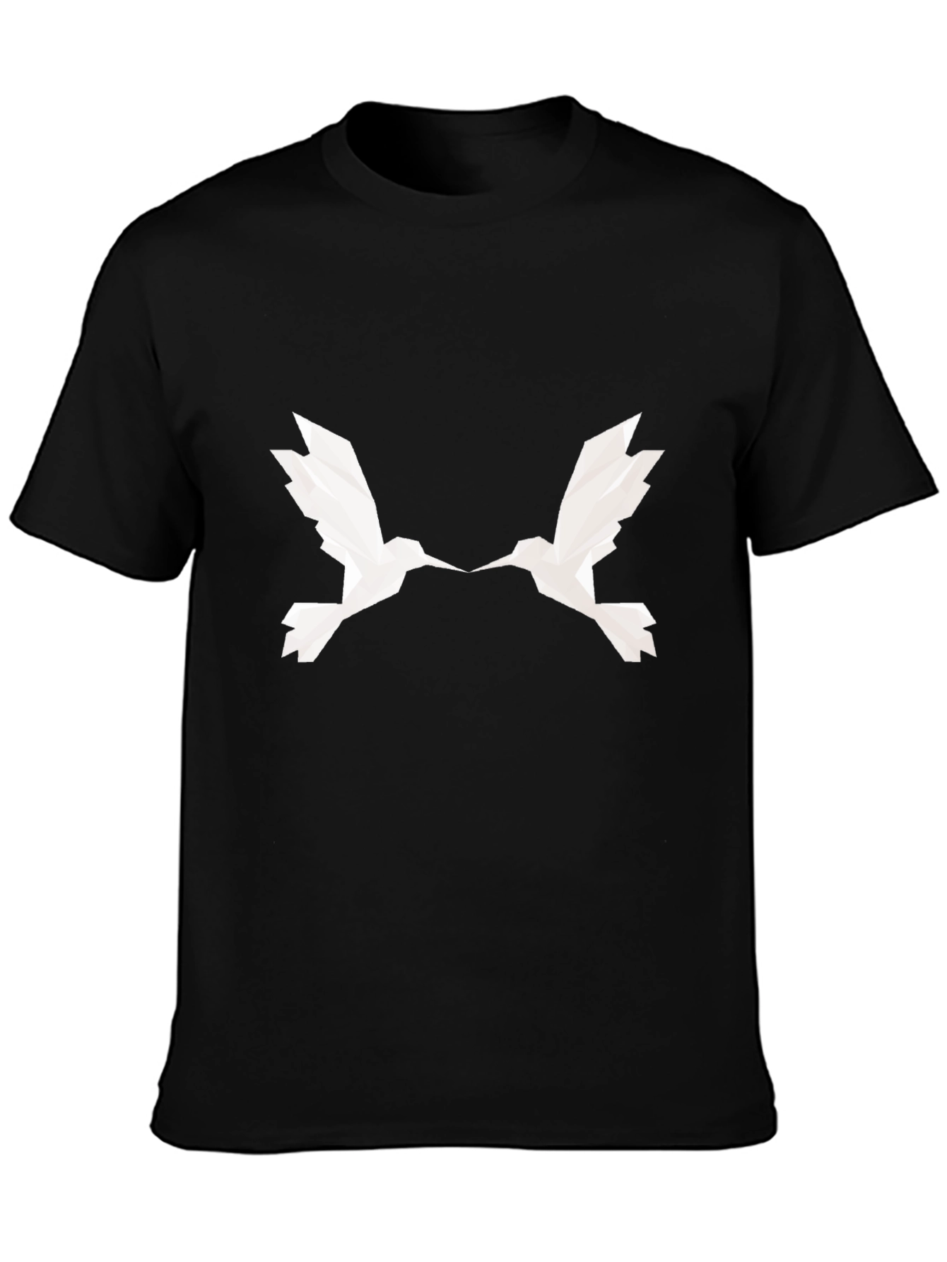 Geometric Birds Black T-Shirt