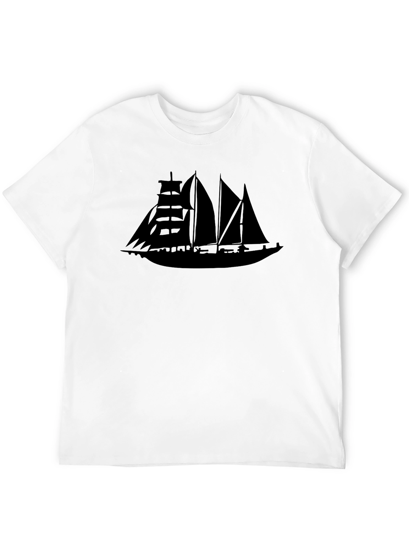 Sailing Ship Silhouette Tee - Classic Black T-Shirt