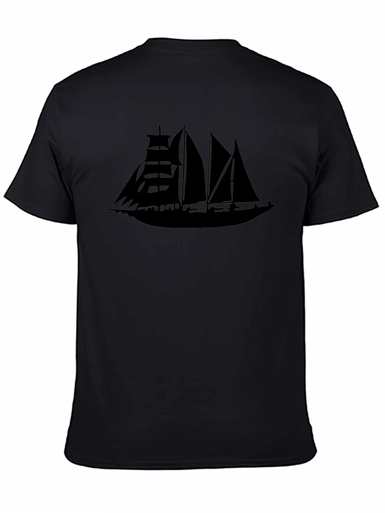 Sailing Ship Silhouette Tee - Classic Black T-Shirt