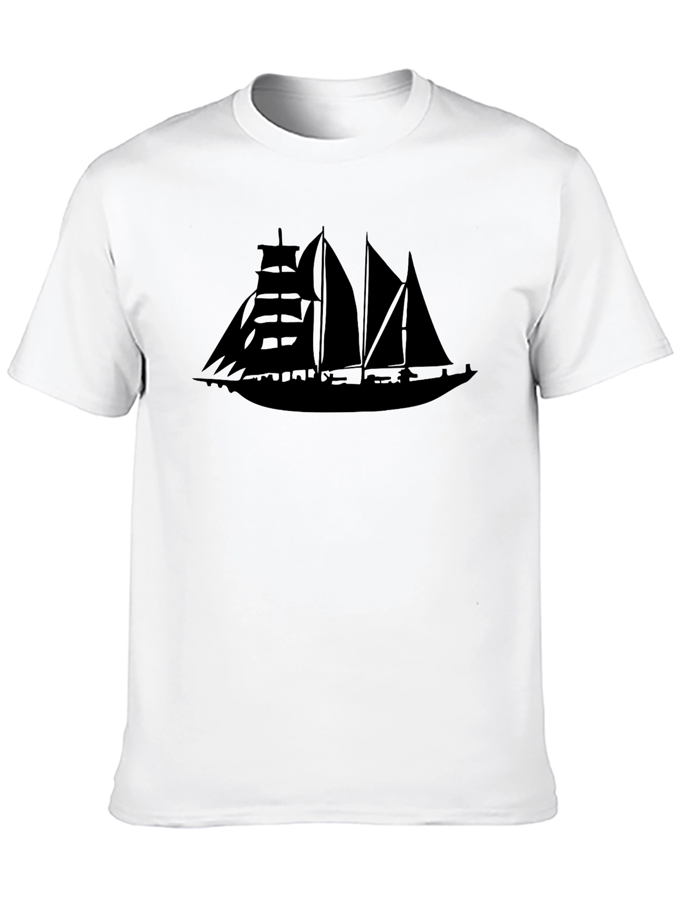 Sailing Ship Silhouette Tee - Classic Black T-Shirt