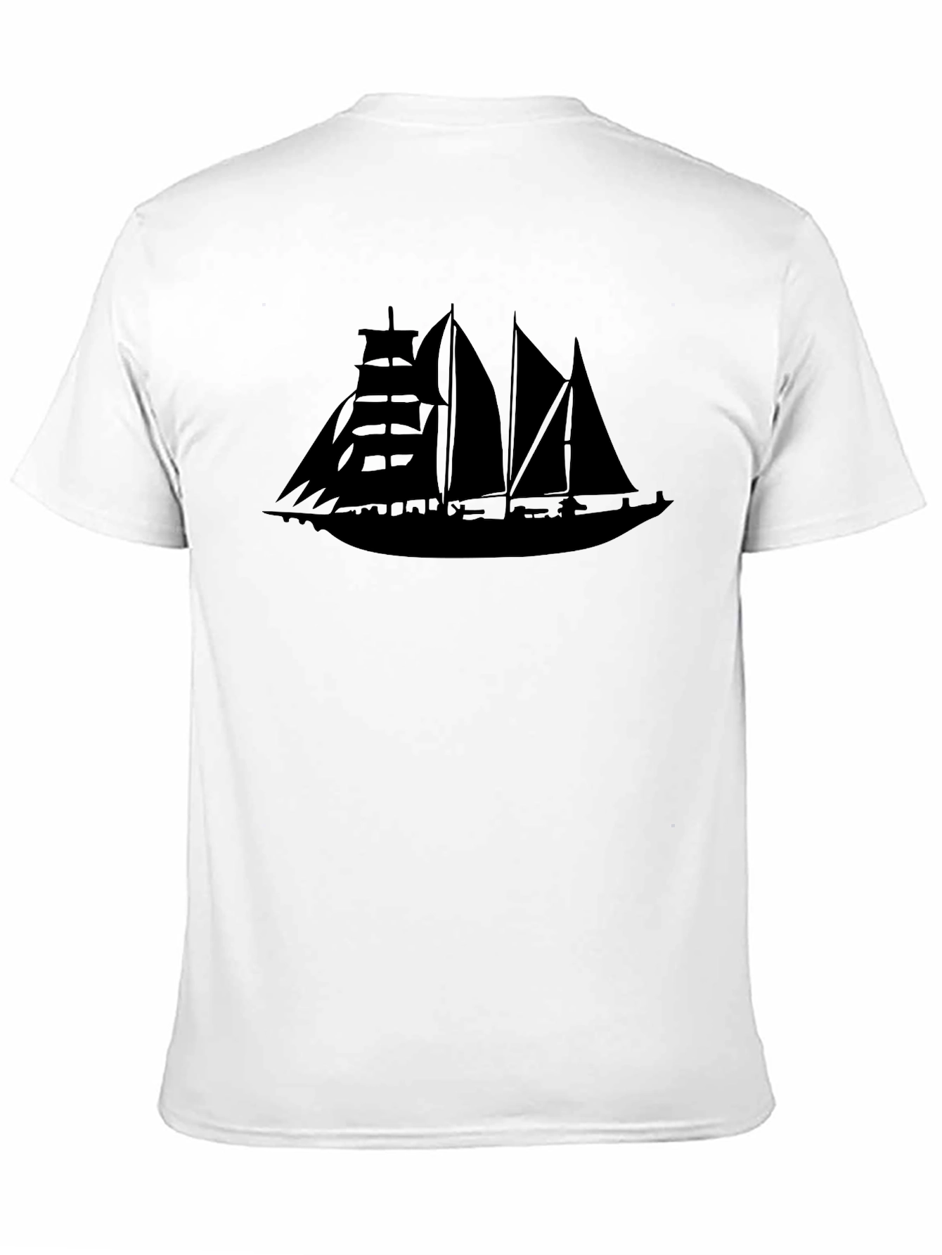 Sailing Ship Silhouette Tee - Classic Black T-Shirt