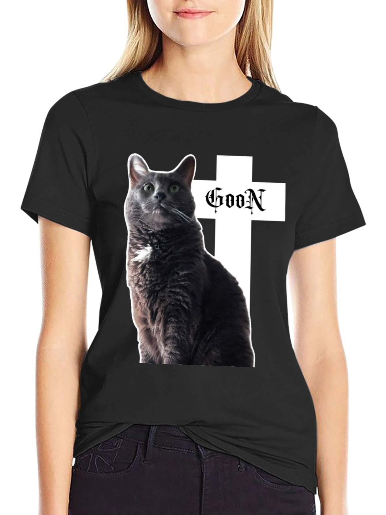 Goon Cat Black T-Shirt - Unique Graphic Tee