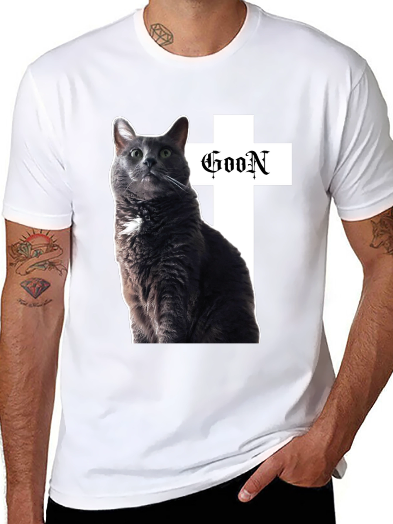 Goon Cat Black T-Shirt - Unique Graphic Tee