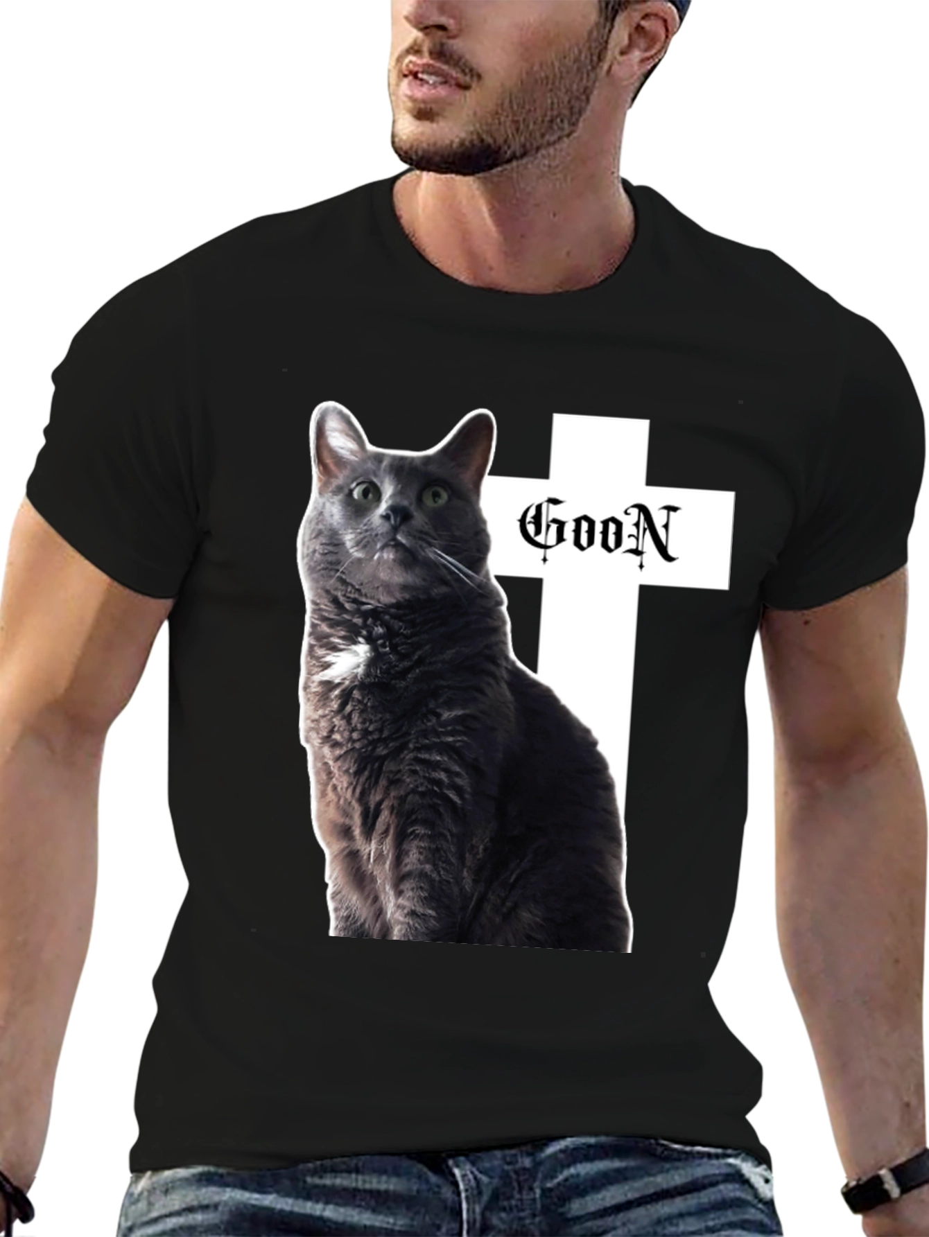 Goon Cat Black T-Shirt - Unique Graphic Tee