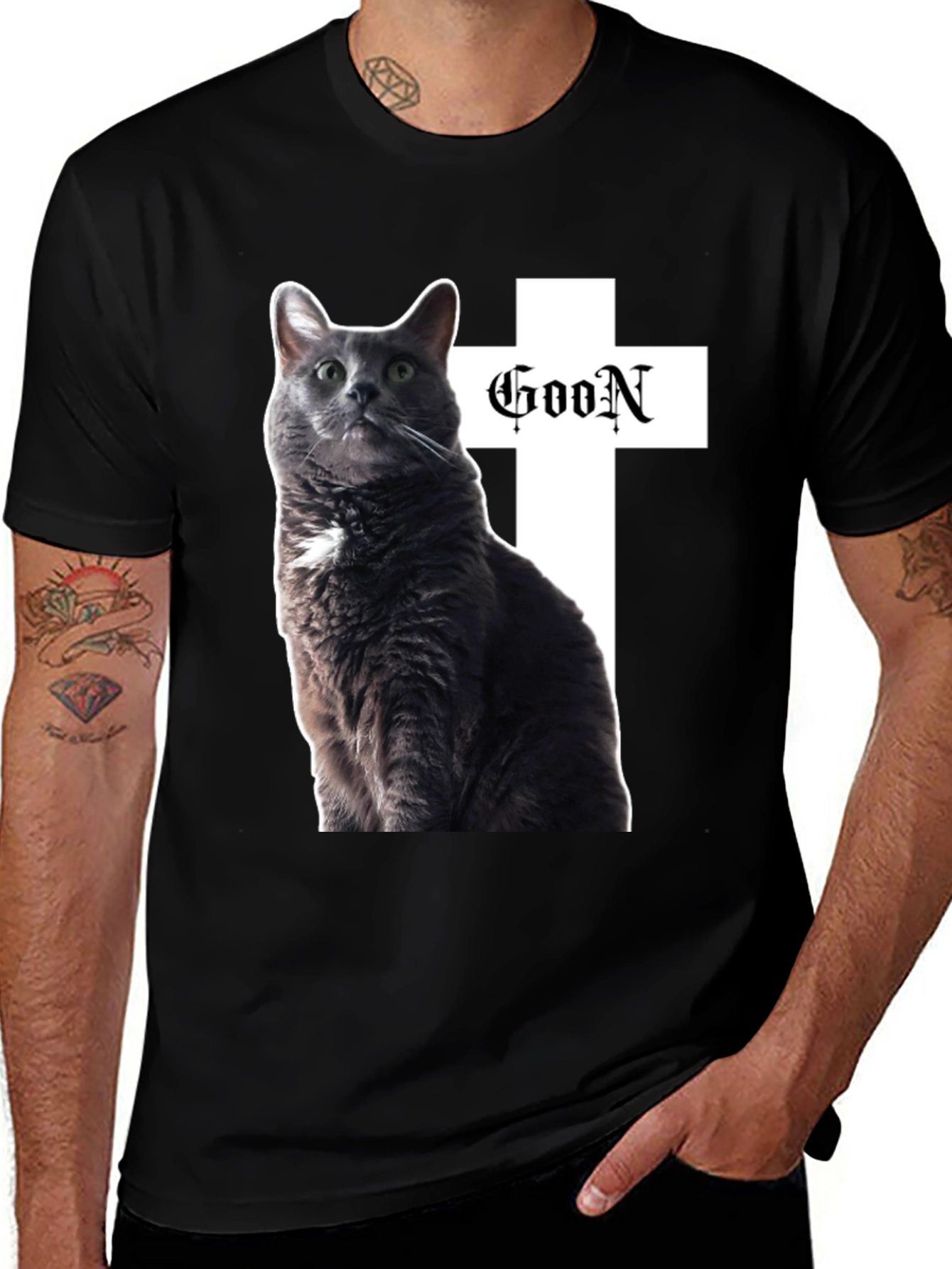 Goon Cat Black T-Shirt - Unique Graphic Tee