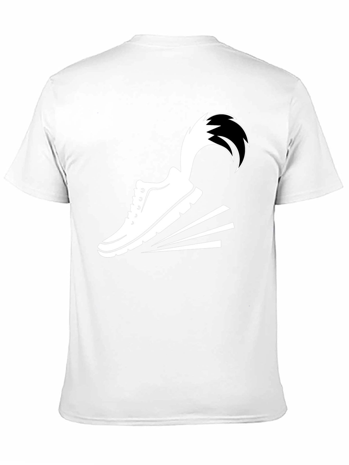 Mens Black Graphic Tee: Speed Shoe Design
