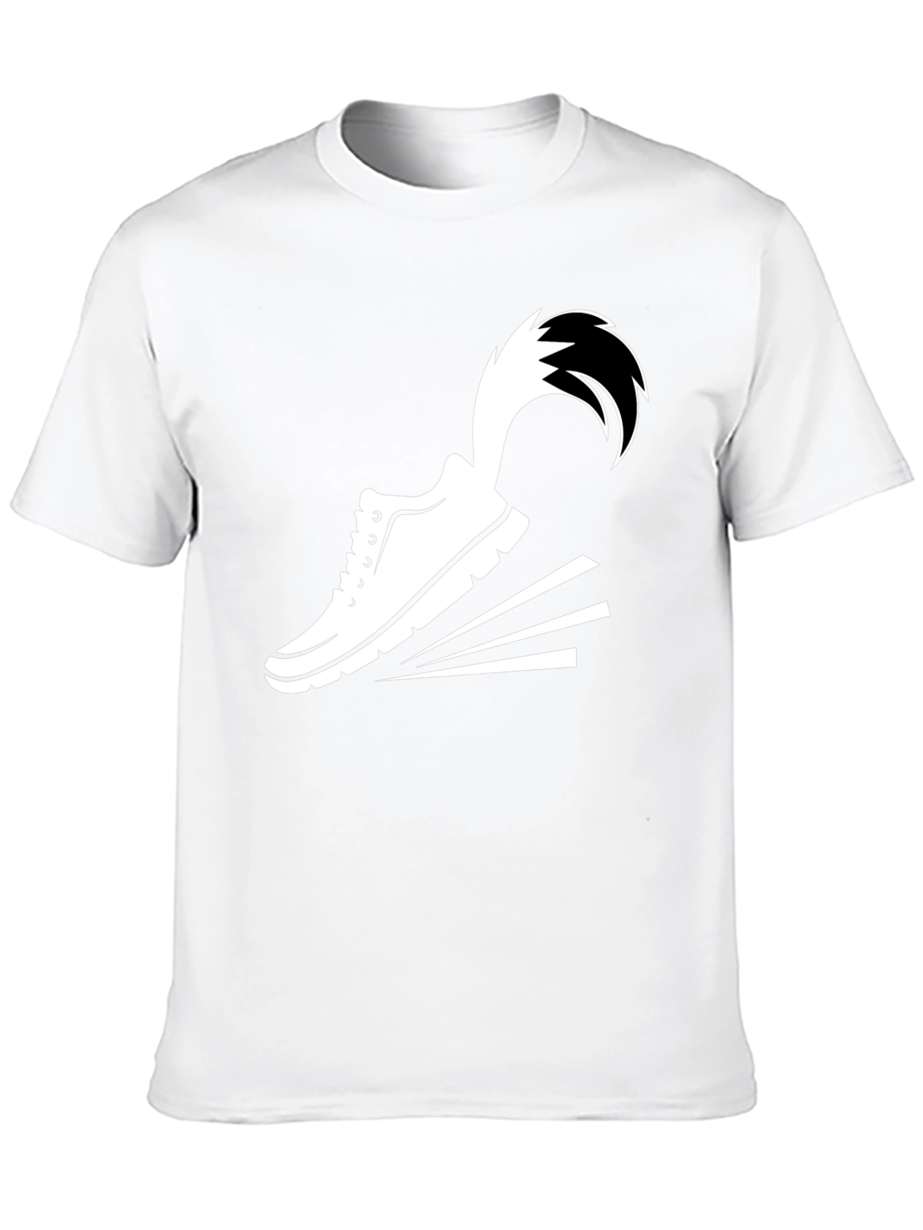 Mens Black Graphic Tee: Speed Shoe Design