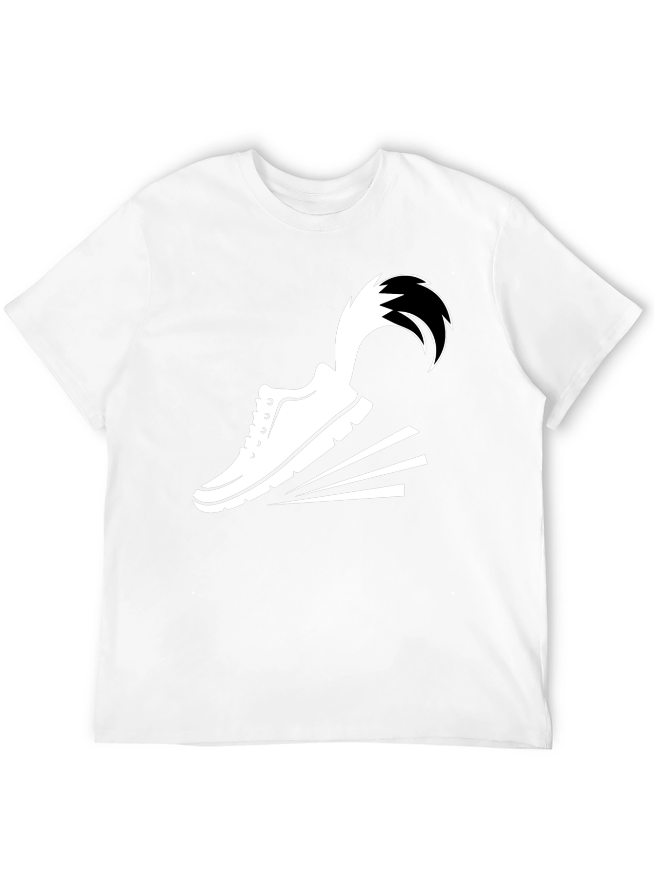 Mens Black Graphic Tee: Speed Shoe Design