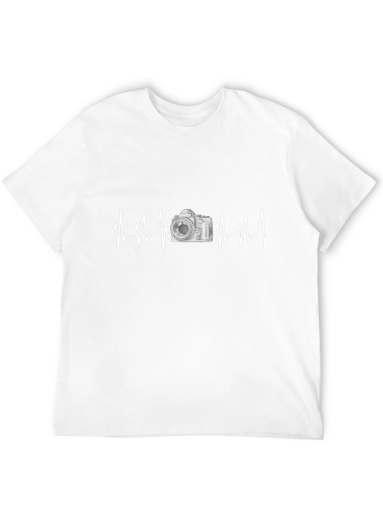 Camera Heartbeat Black Graphic Tee