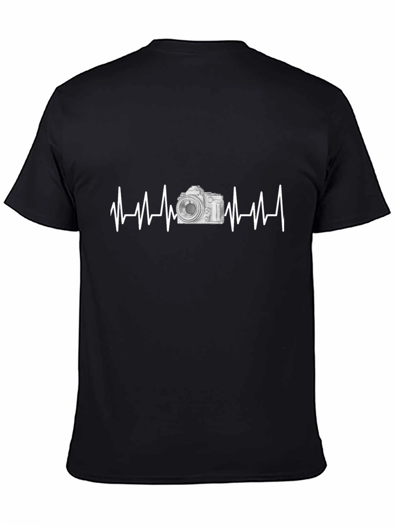 Camera Heartbeat Black Graphic Tee
