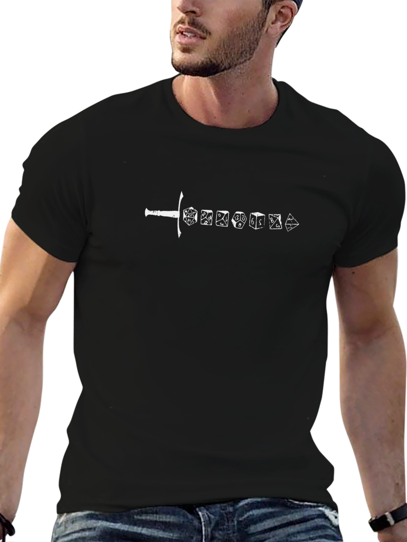 D&D Sword Dice T-Shirt - Geeky Gamer Tee