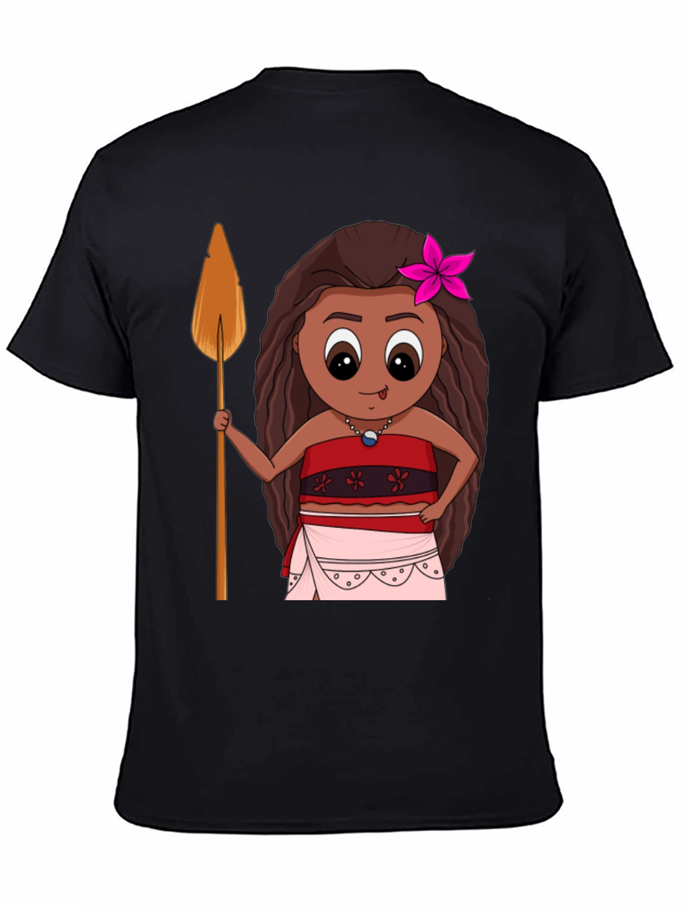 Moana Cartoon Graphic Tee - Black T-Shirt