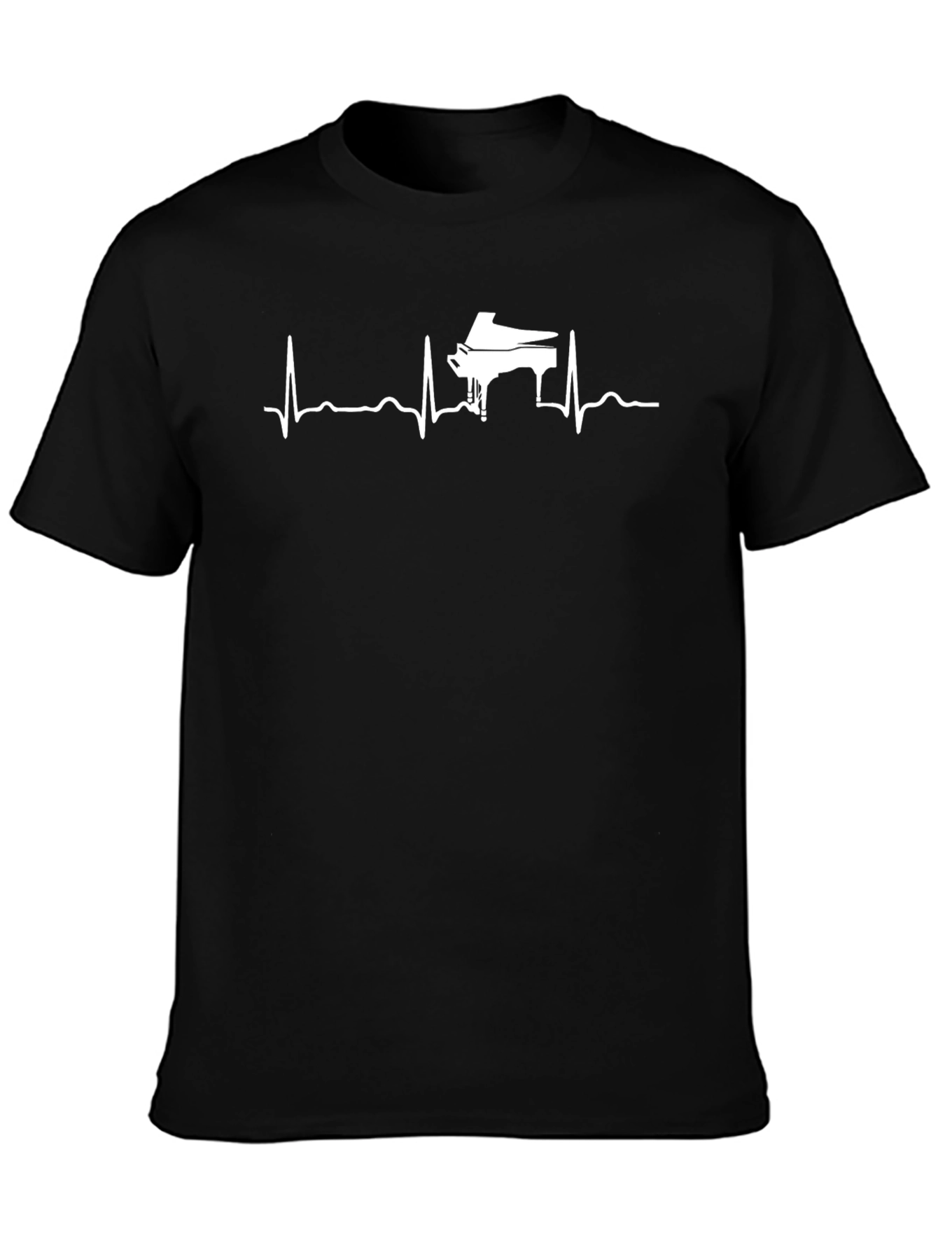 Piano Heartbeat Graphic Tee - Music Lovers T-Shirt