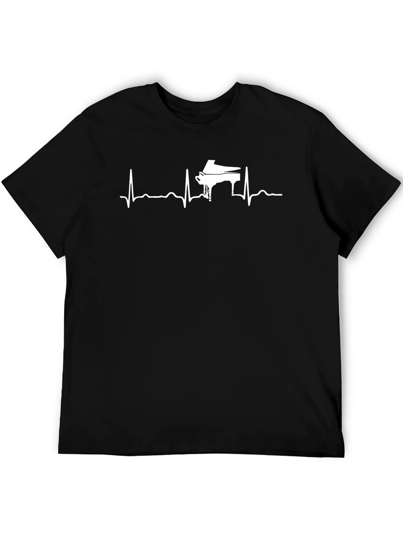 Piano Heartbeat Graphic Tee - Music Lovers T-Shirt