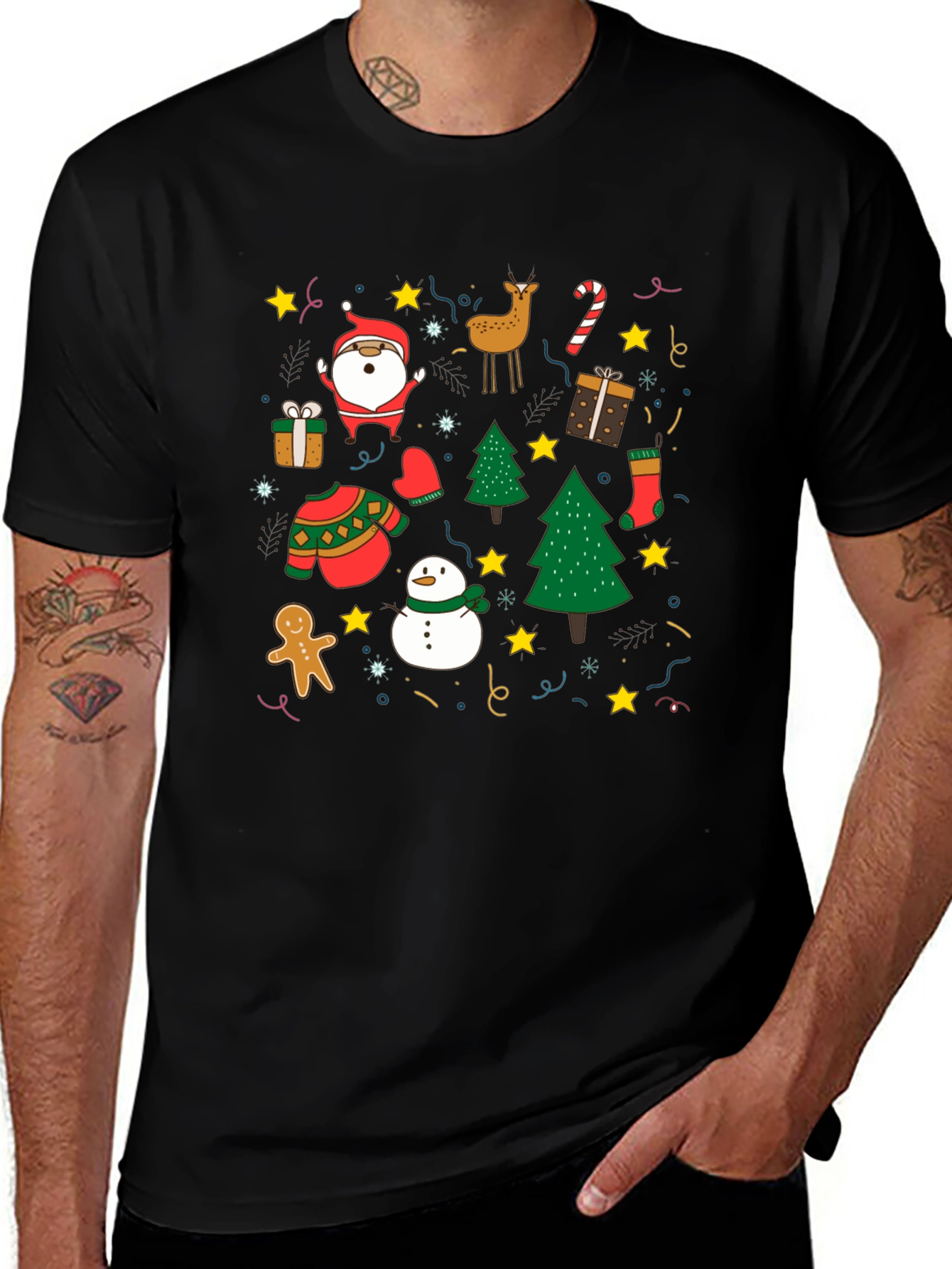 Festive Christmas Holiday Pattern T-Shirt