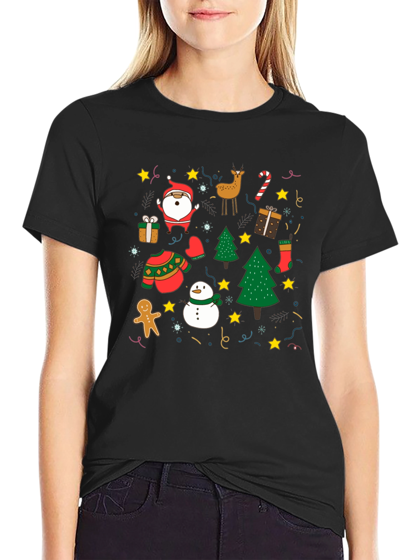 Festive Christmas Holiday Pattern T-Shirt