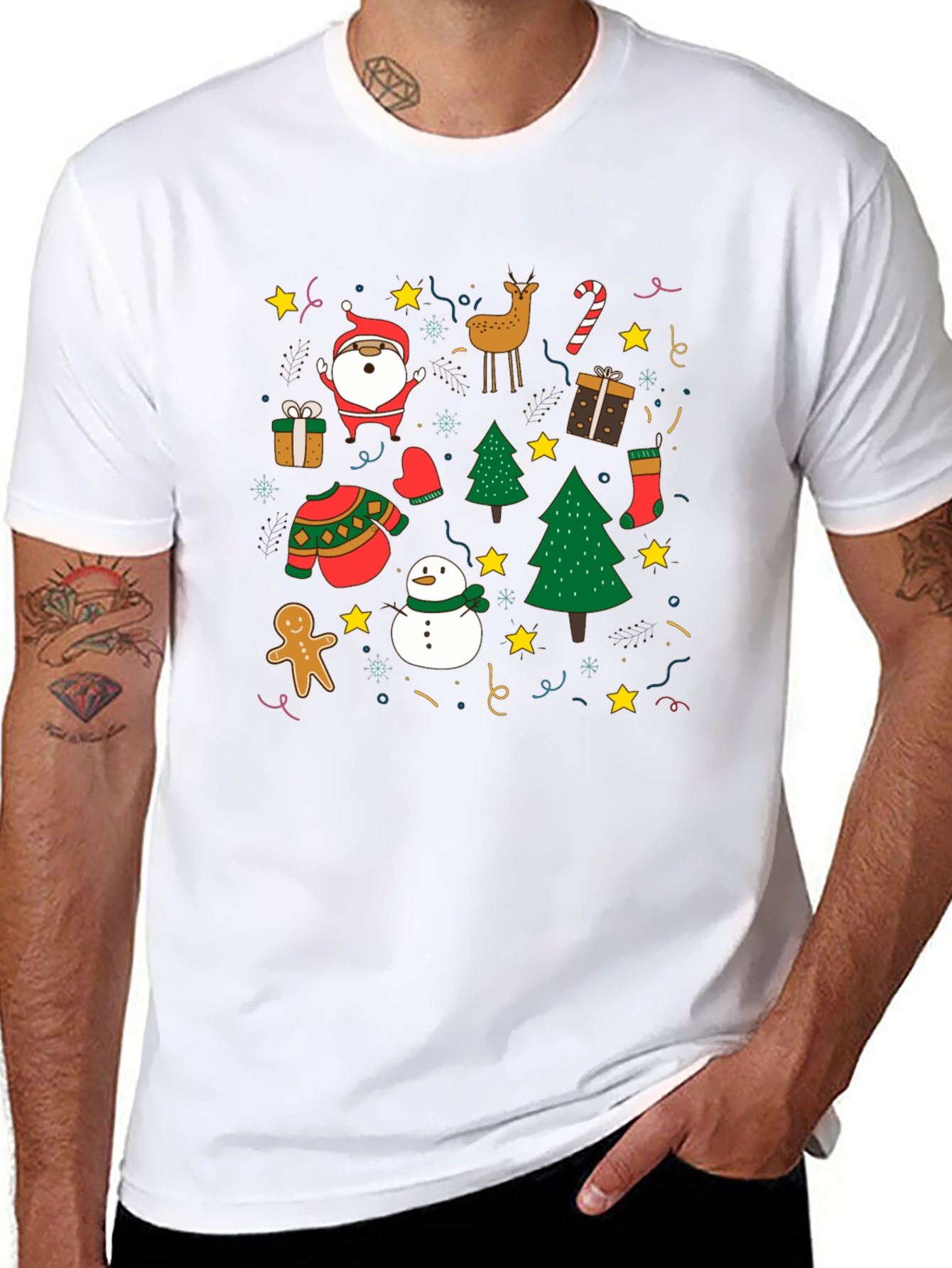 Festive Christmas Holiday Pattern T-Shirt
