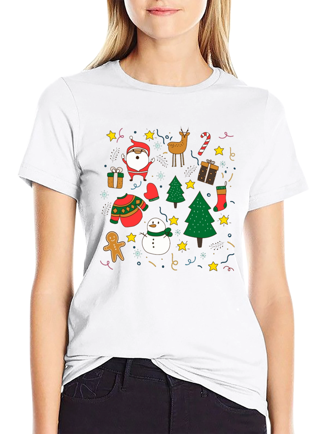 Festive Christmas Holiday Pattern T-Shirt