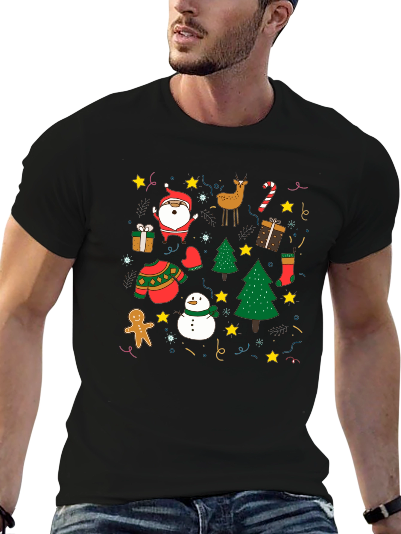 Festive Christmas Holiday Pattern T-Shirt