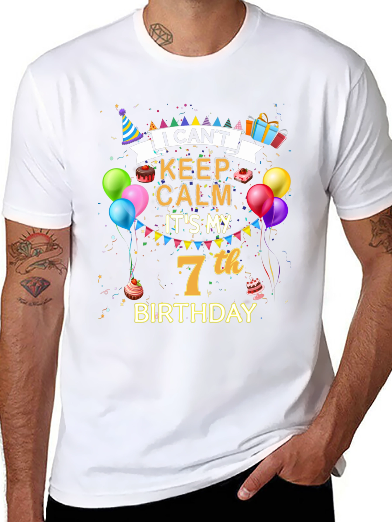 I Cant Keep Calm Its My 7th Birthday T-Shirt