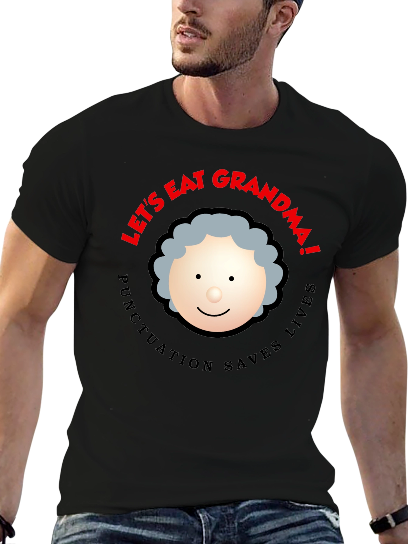 Lets Eat Grandma! Punctuation Saves Lives Black T-Shirt