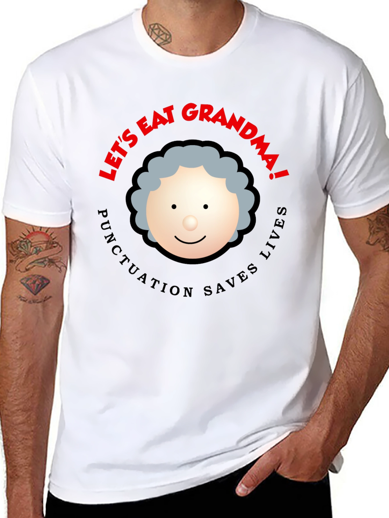 Lets Eat Grandma! Punctuation Saves Lives Black T-Shirt