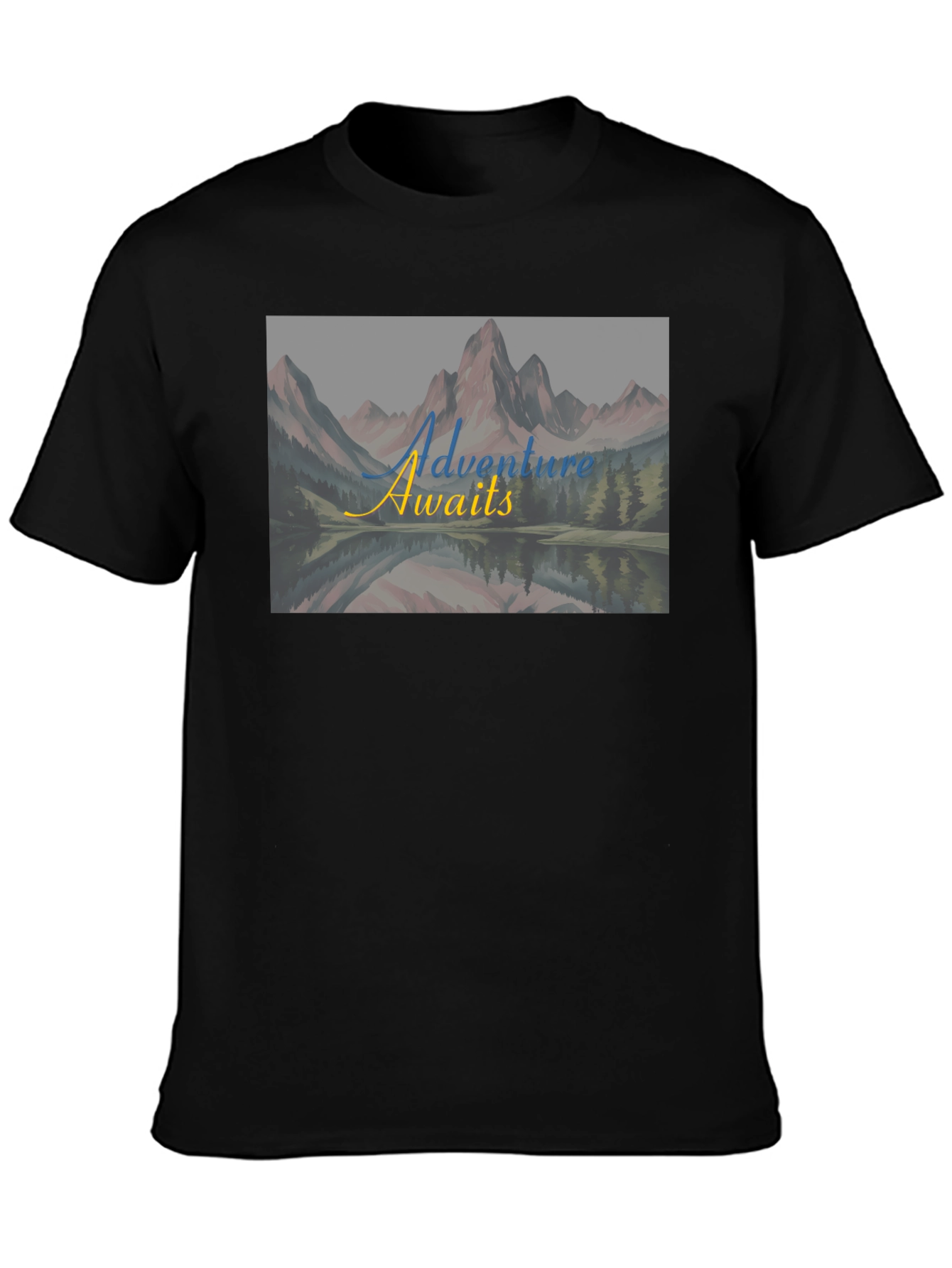 Adventure Awaits Black Graphic Tee