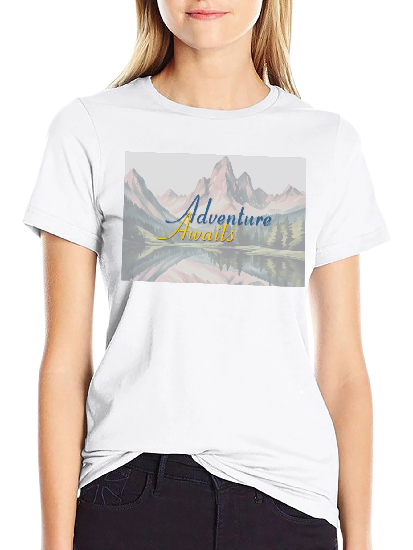 Adventure Awaits Black Graphic Tee