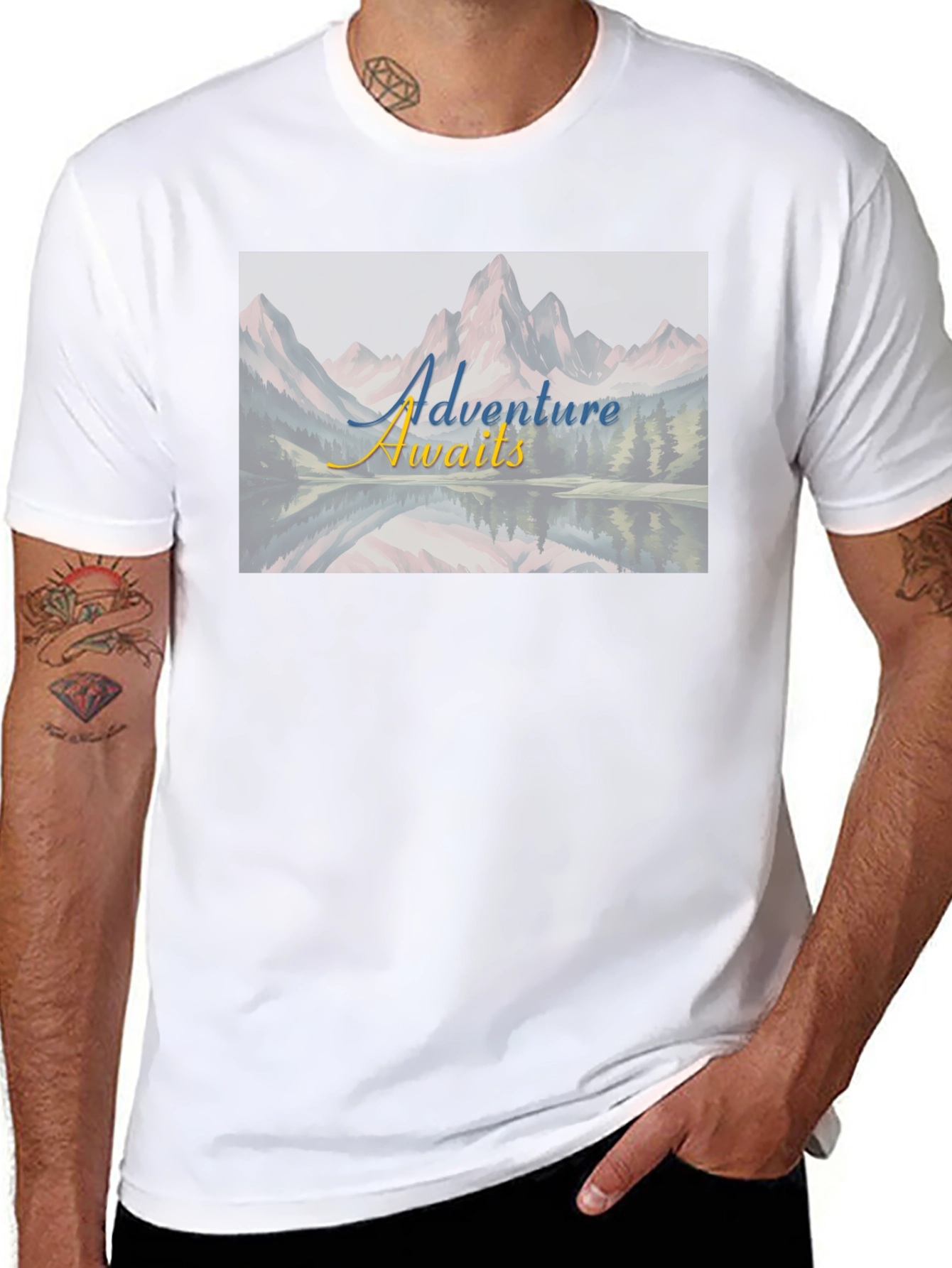 Adventure Awaits Black Graphic Tee